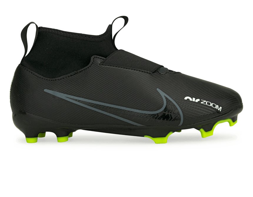 Nike Kids Zoom Mercurial SuperFly 9 Academy FG/MG Black/Smoke Grey Front