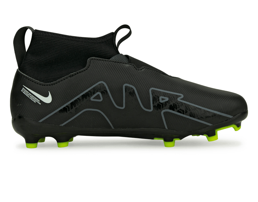 Nike Kids Zoom Mercurial SuperFly 9 Academy FG/MG Black/Smoke Grey Side