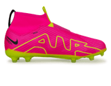 Nike Kids Zoom Mercurial Superfly 9 Pro FG Pink/Volt Side