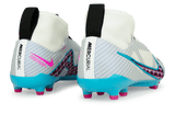 Nike Kids Zoom Mercurial Superfly 9 Pro FG White/Pink Blast Rear