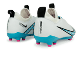 Nike Kids Zoom Mercurial Vapor 15 Academy FG/MG White/Pink Blast Rear