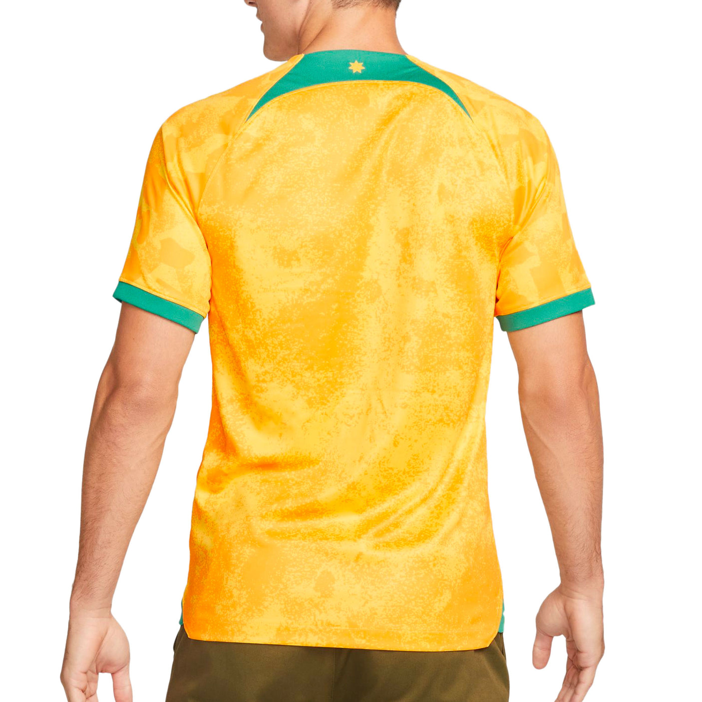Nike Men's Australia 2022/23 Home Jersey Yellow/Green Back