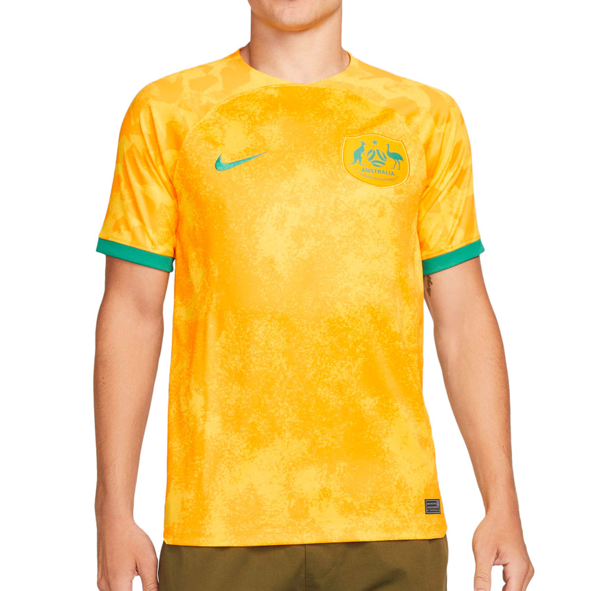 Nike Men's Australia 2022/23 Home Jersey Yellow/Green Front