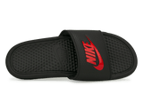 Nike Men's Benassi JDI Sandal Black/Challenge Red Soleplate