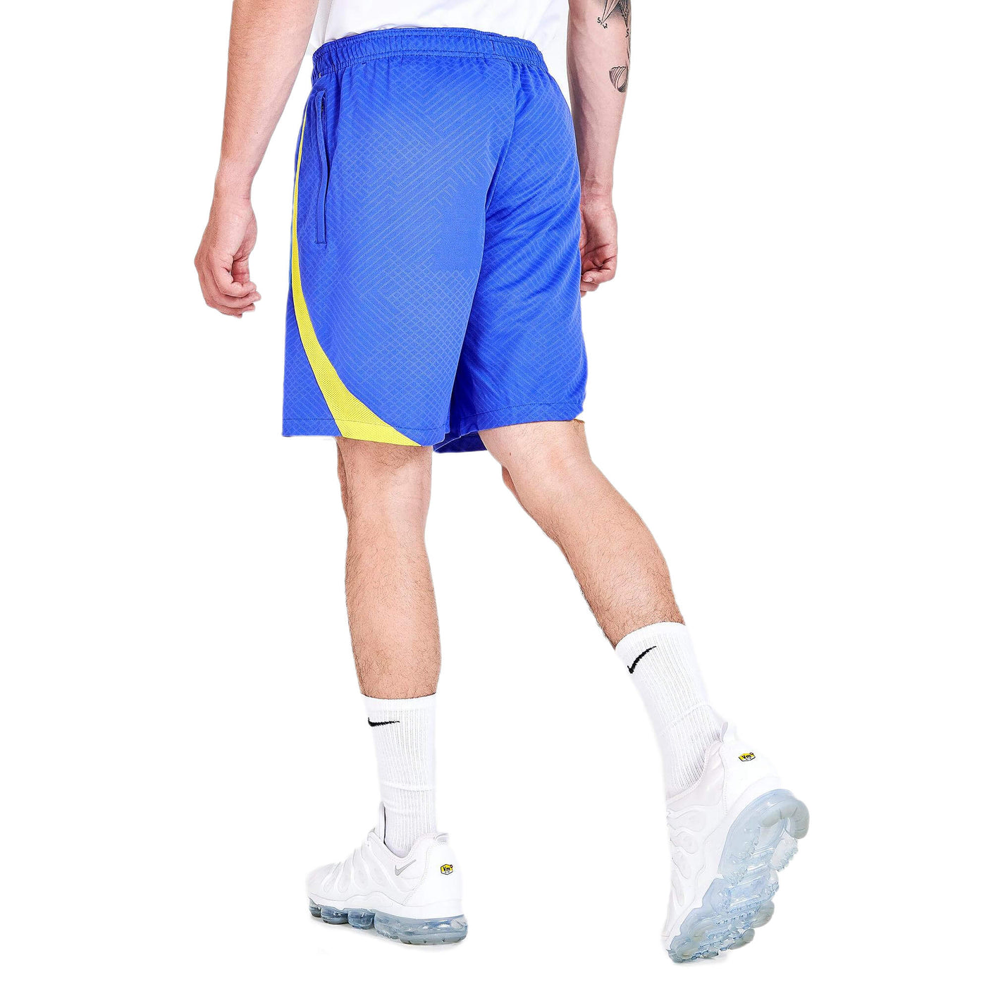 Nike Men's Club America 2022 Strike Shorts Blue/Yellow Back