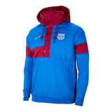 Nike Men's FC Barcelona 2021/22 Anorak Jacket Blue/Red Main Hood