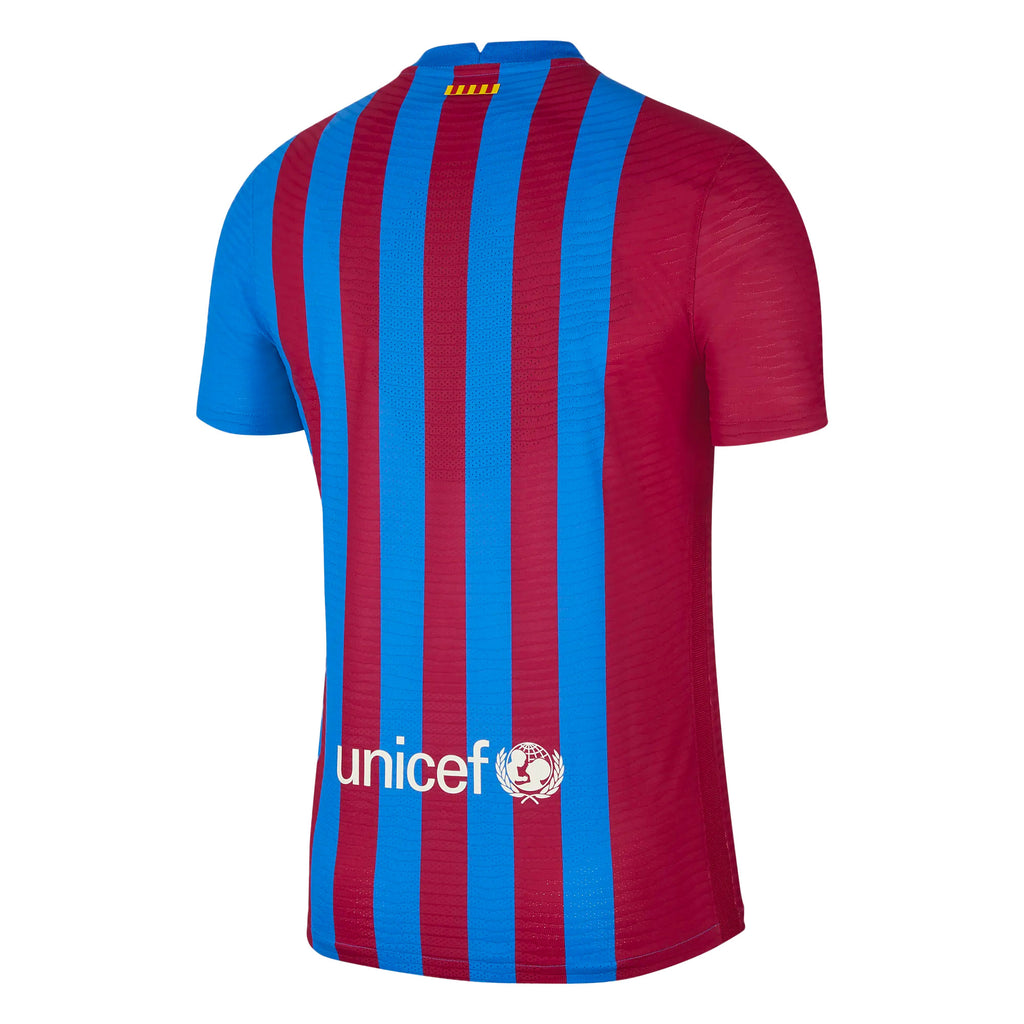 Nike Men's FC Barcelona 2021/22 Dri-FIT ADV Home Match Jersey Soar/Pale Ivory Back