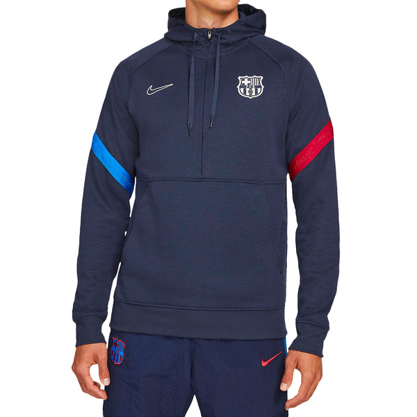 Men's Nike Black Barcelona Travel Raglan Fleece Half-Zip Hoodie