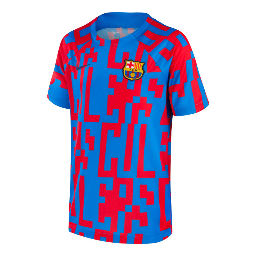 Nike Men's FC Barcelona 2022/23 Pre-Match Jersey Signal Blue/Obsidian Front