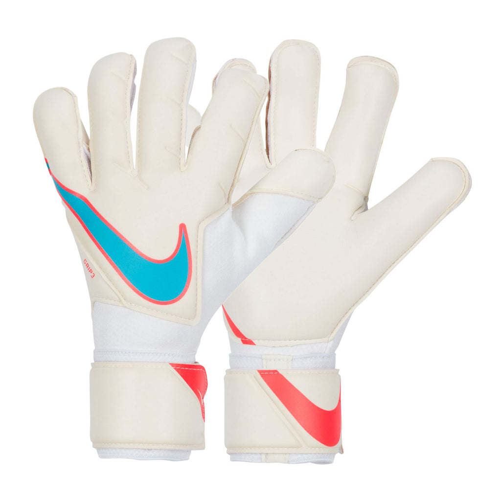 Nike Men's Grip 3 Goalkeeper Gloves White/Baltic Blue Both