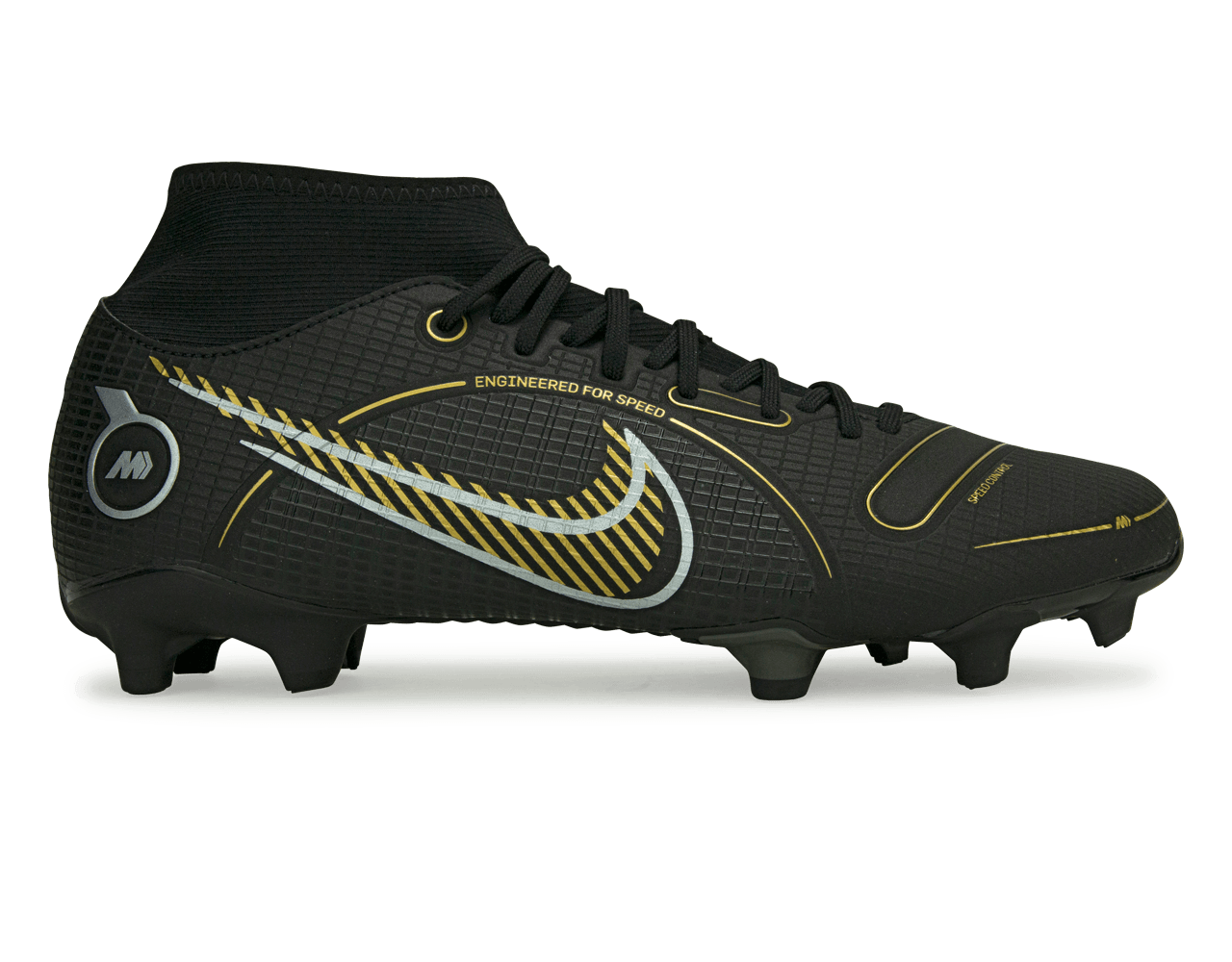 Nike Men's Mercurial Superfly 8 Academy FG/MG Black/Gold Front