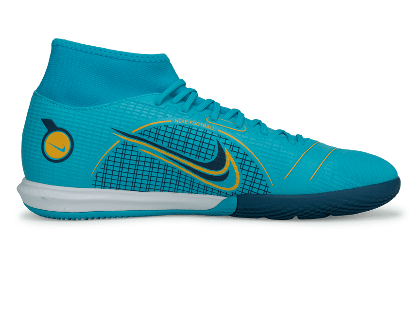 Nike Men's Mercurial Superfly 8 Academy IC Blue/Orange Side