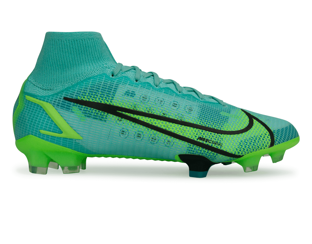 Nike Men's Mercurial Superfly 8 Elite FG Turquoise/Lime Front