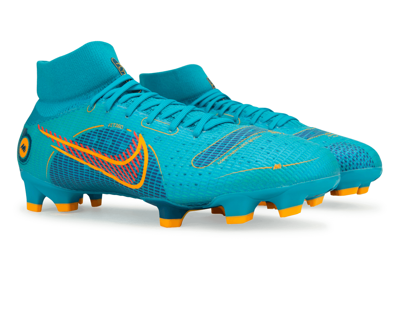 Blue and sales orange nike cleats