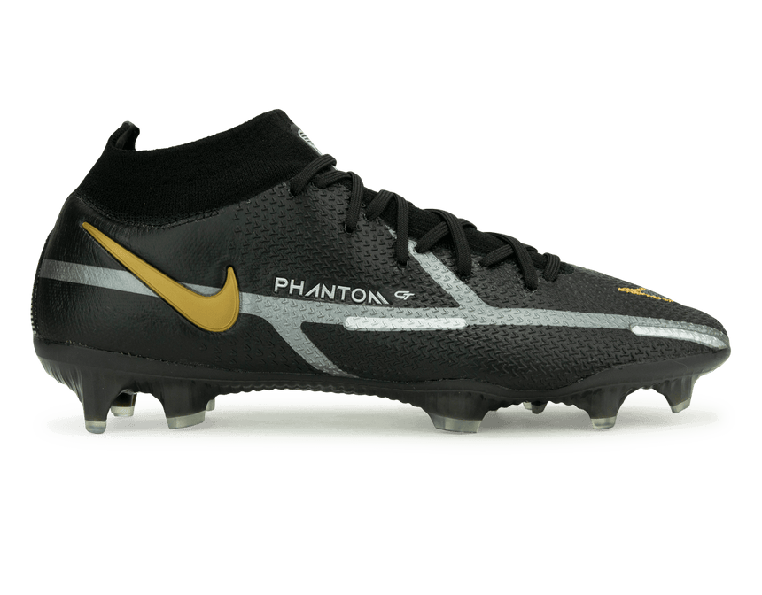 Nike Men's Phantom GT2 DF Elite FG Black/Gold Front