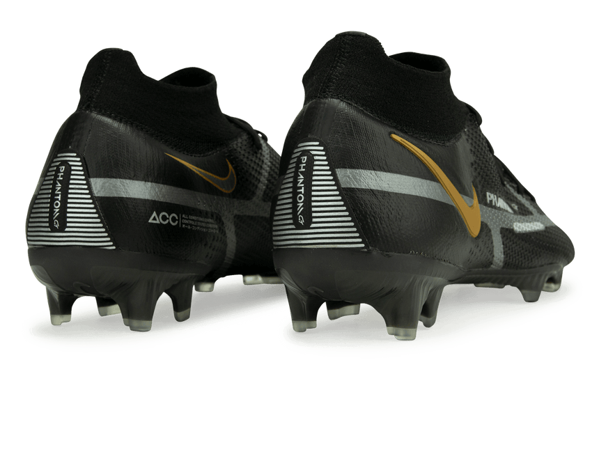 Nike Men's Phantom GT2 DF Elite FG Black/Gold Rear