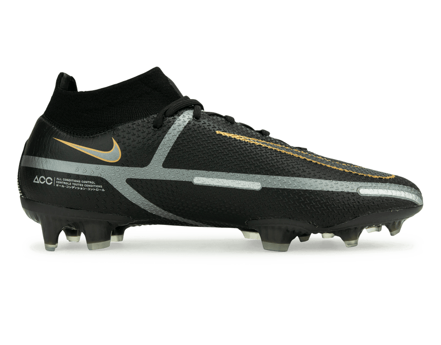 Nike Men's Phantom GT2 DF Elite FG Black/Gold Side
