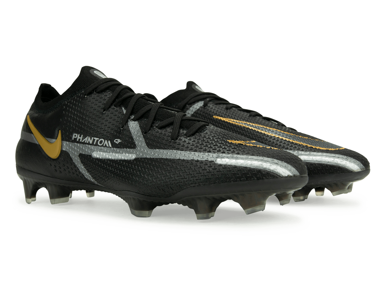 White, Black and Gold FG Soccer Cleats