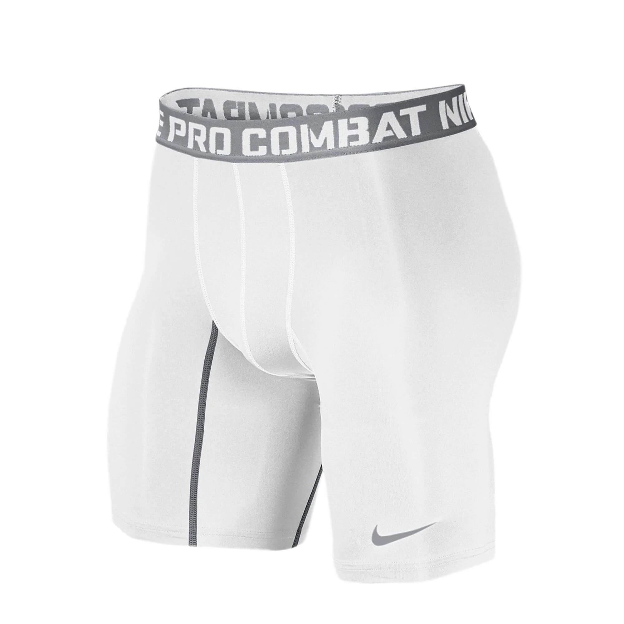 Nike Men's Pro Combat Tights Shorts White/Grey – Azteca Soccer
