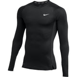 Nike Men's Pro Long Sleeve Compression Top Black/White Front
