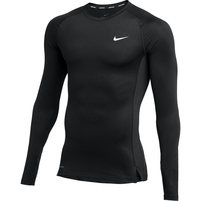 Nike Men's Pro Long Sleeve Compression Top Black/White Front