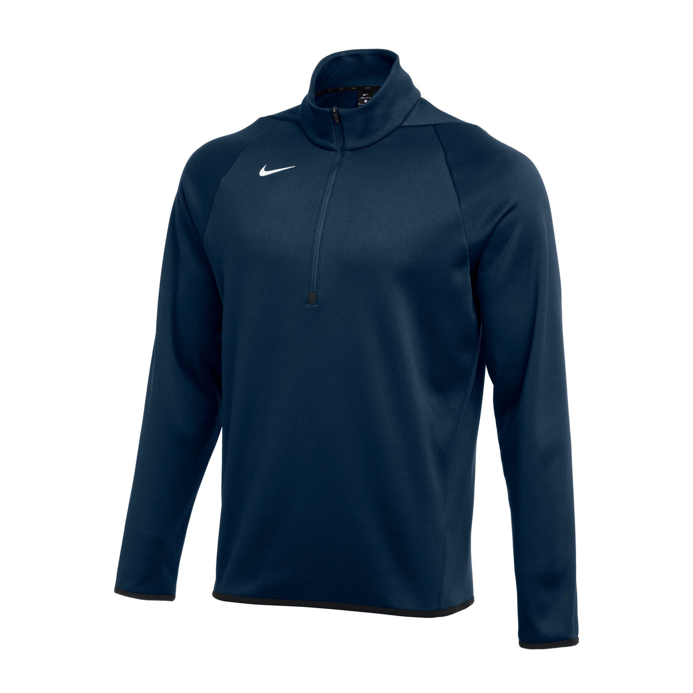 Nike Men's Therma Long Sleeve 2/4 Zip Pullover Top Navy/White Front