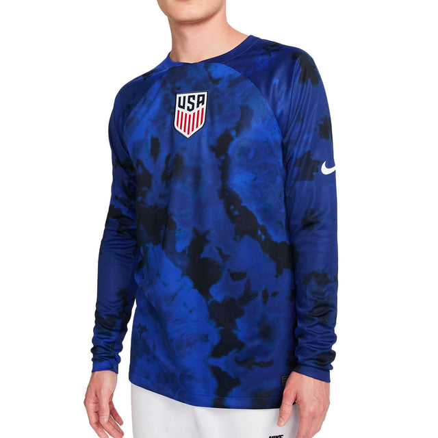 Nike Men's USA 2022/23 Away Long Sleeve Jersey Bright Blue/White Front