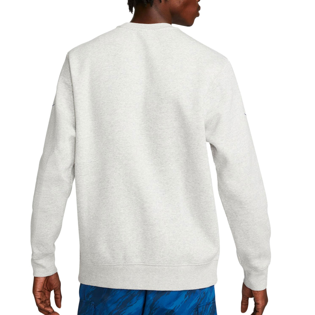 Nike Men's USA Fleece Crewneck Sweatshirt Heather Grey/Royal Back