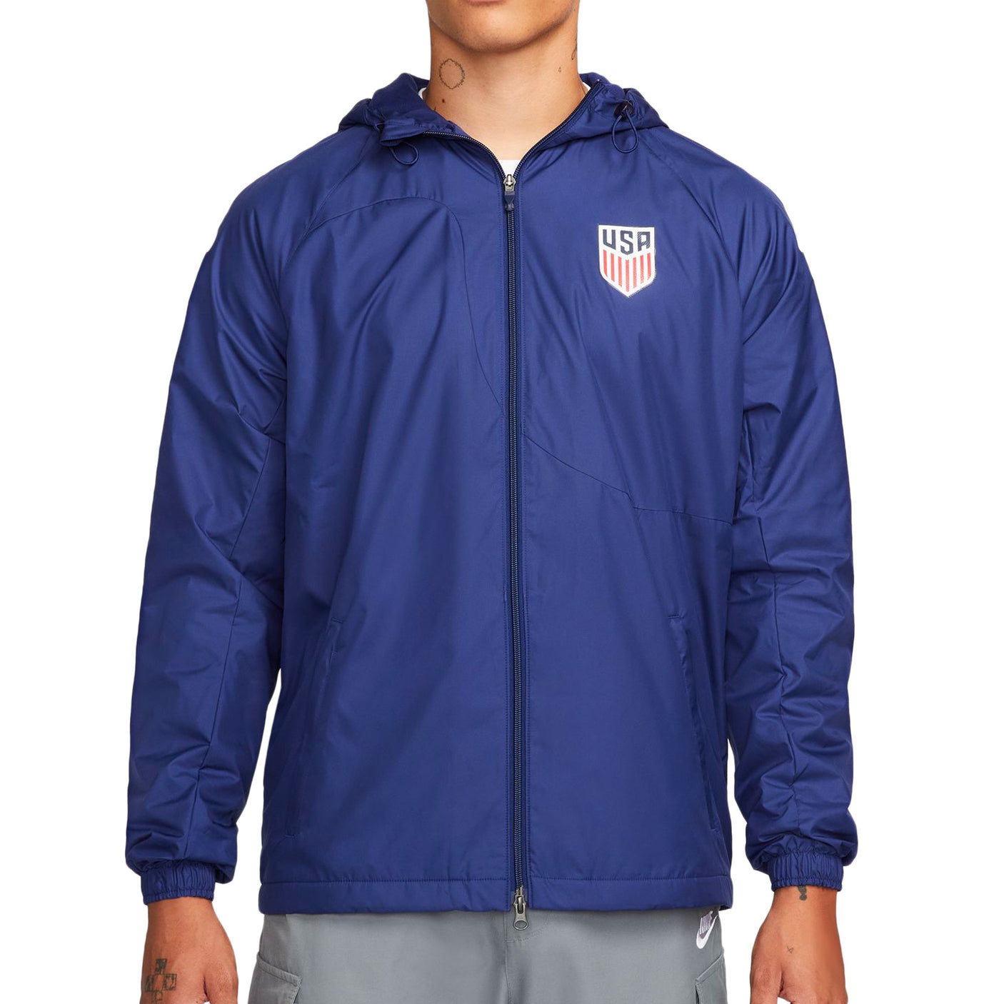 Nike Men's USA Strike Woven Jacket Loyal Blue/White Front