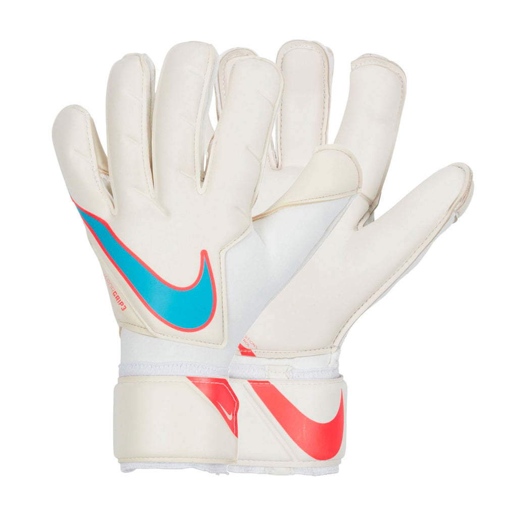 Nike Men's Vapor Grip 3 Goalkeeper Gloves White/Baltic Blue Both