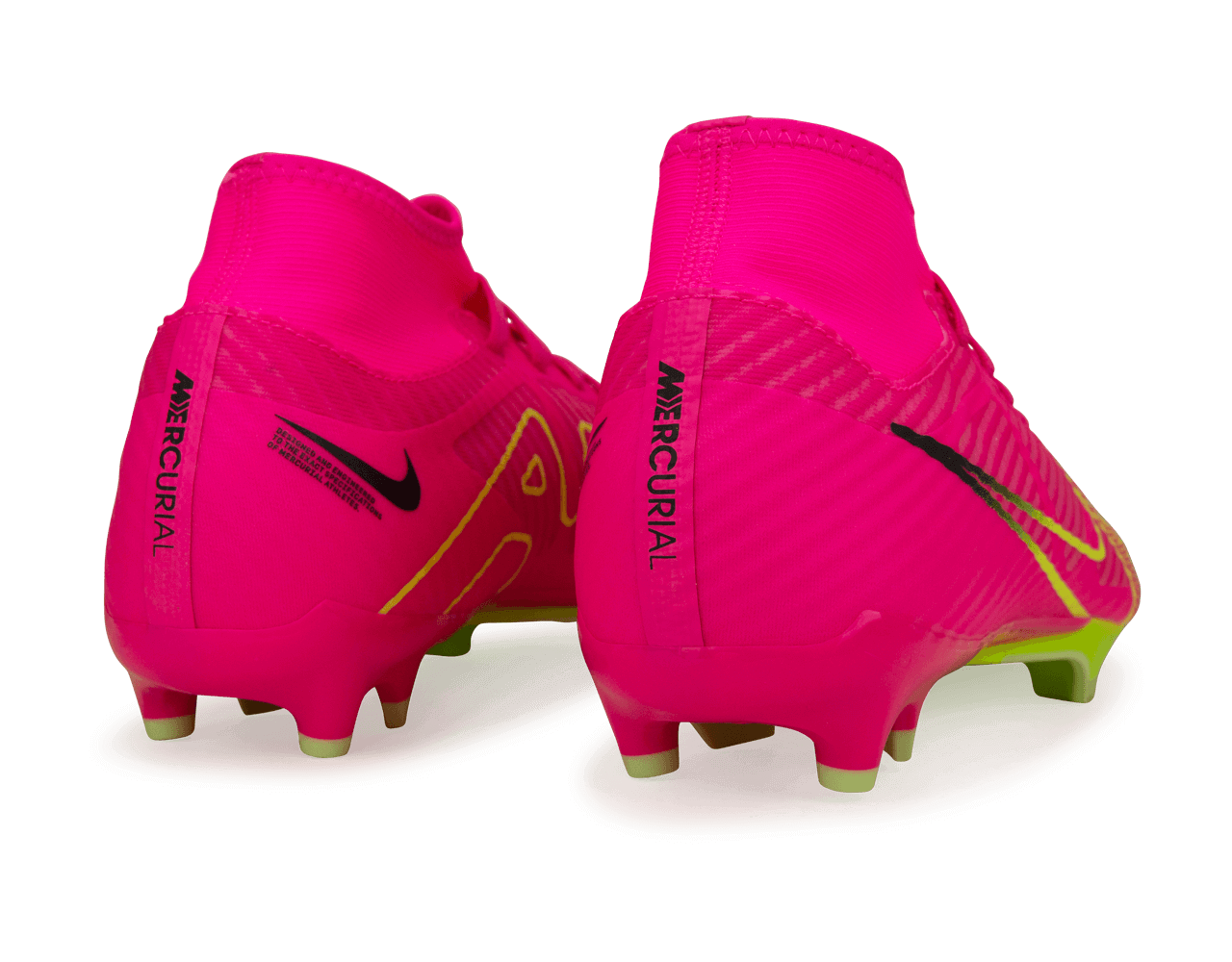 Nike Men's Zoom Mercurial Superfly 9 Academy FG/MG Pink/Volt Rear