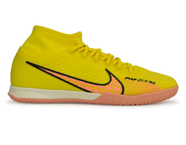 Nike Men's Zoom Mercurial Superfly 9 Academy IC Yellow Strike/Sunset Glow