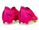 Nike Men's Zoom Mercurial Vapor 15 Pro FG Pink/Volt Rear