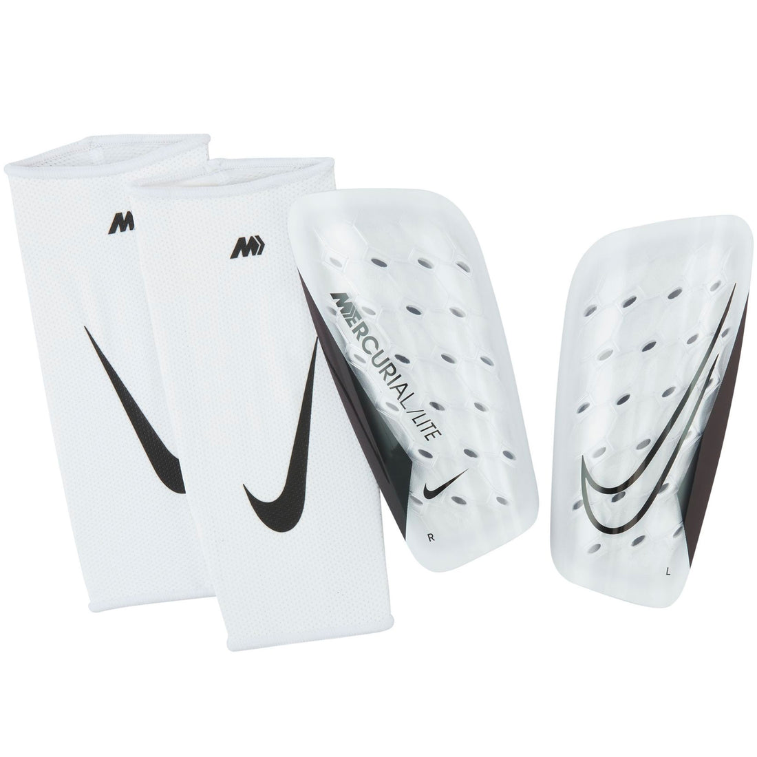 Nike Mercurial Lite Shin Guards White/Black Azteca Soccer