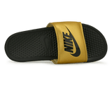 Nike Women's Benassi JDI Sandal Black/Metallic Gold Soleplate