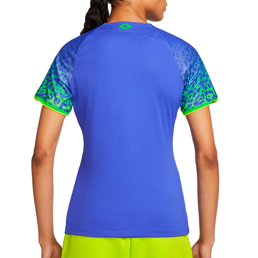 Nike Women's Brazil 2022/23 Away Jersey Paramount Blue/Green Spark Back