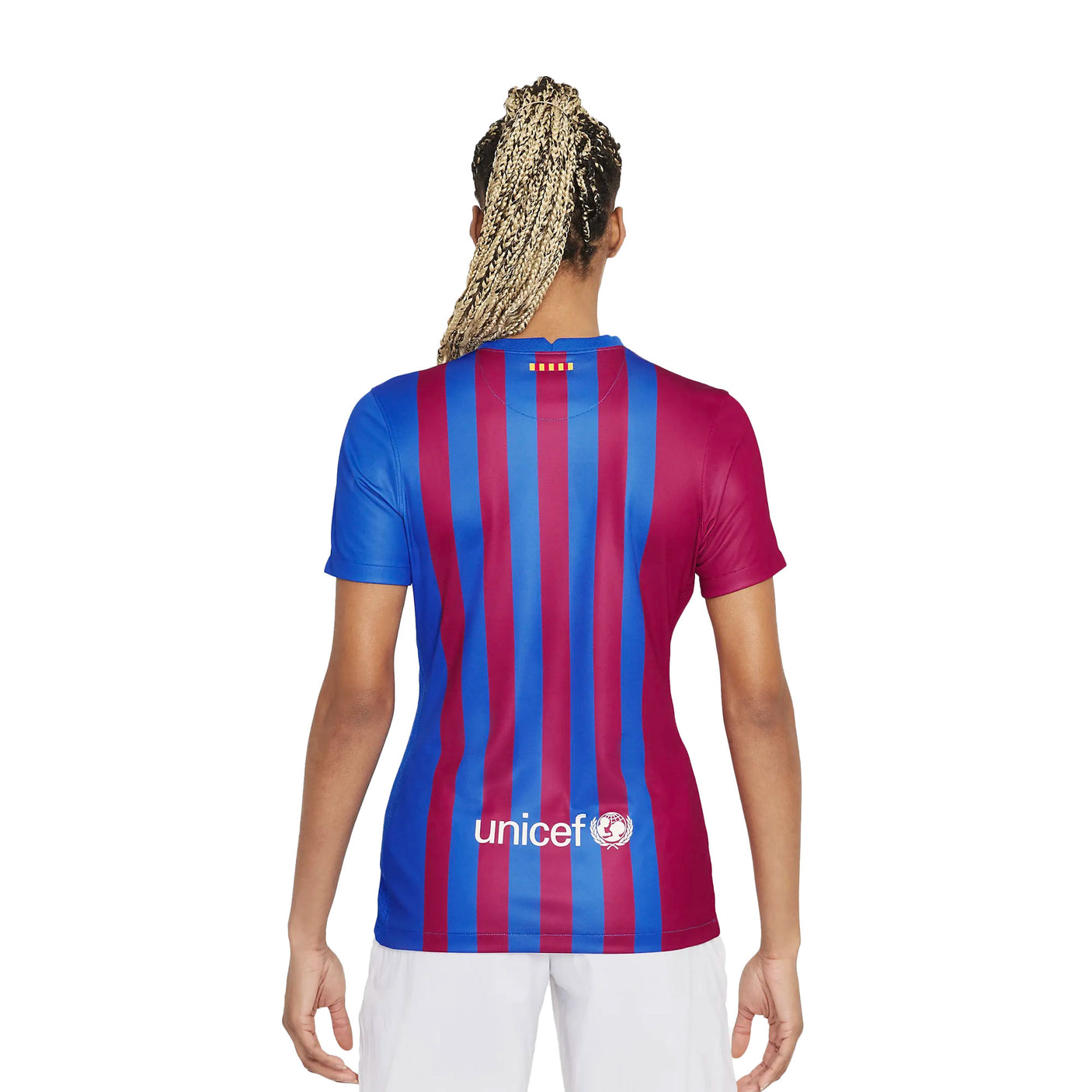 Nike Women's FC Barcelona 2021/22 Home Jersey Soar/Pale Ivory Back Model