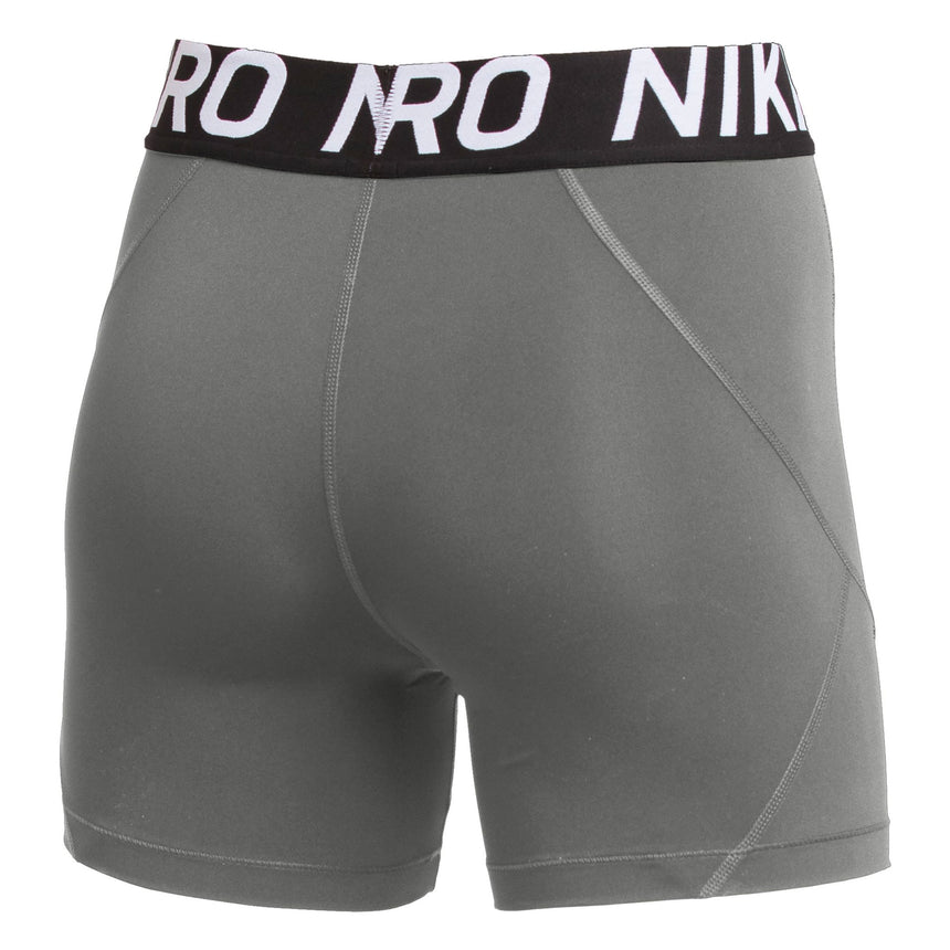 Nike Women's Pro 5 Inch Shorts Carbon Heather/Black Back