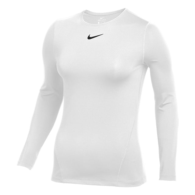 Nike Women's Pro All Over Mesh Training Long Sleeve Top White Front