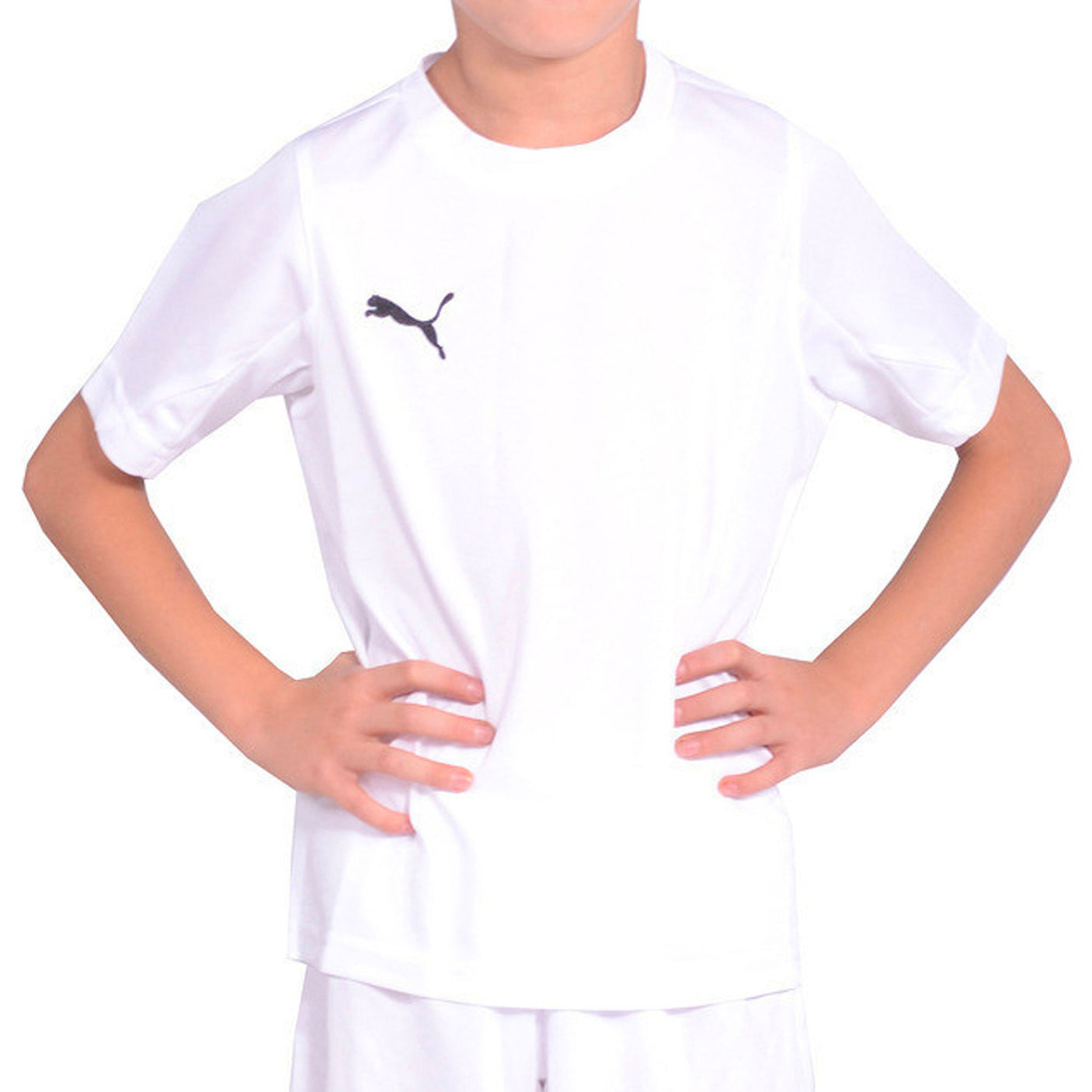 PUMA Kids Team Shirt White/Navy Front