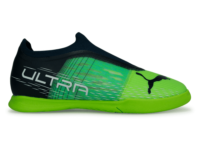 PUMA Kids Ultra 3.3 IT Indoor Soccer Shoes Green/Black Front