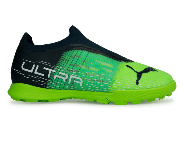 PUMA Kids Ultra 3.3 TT Turf Soccer Shoes Green/Black Front