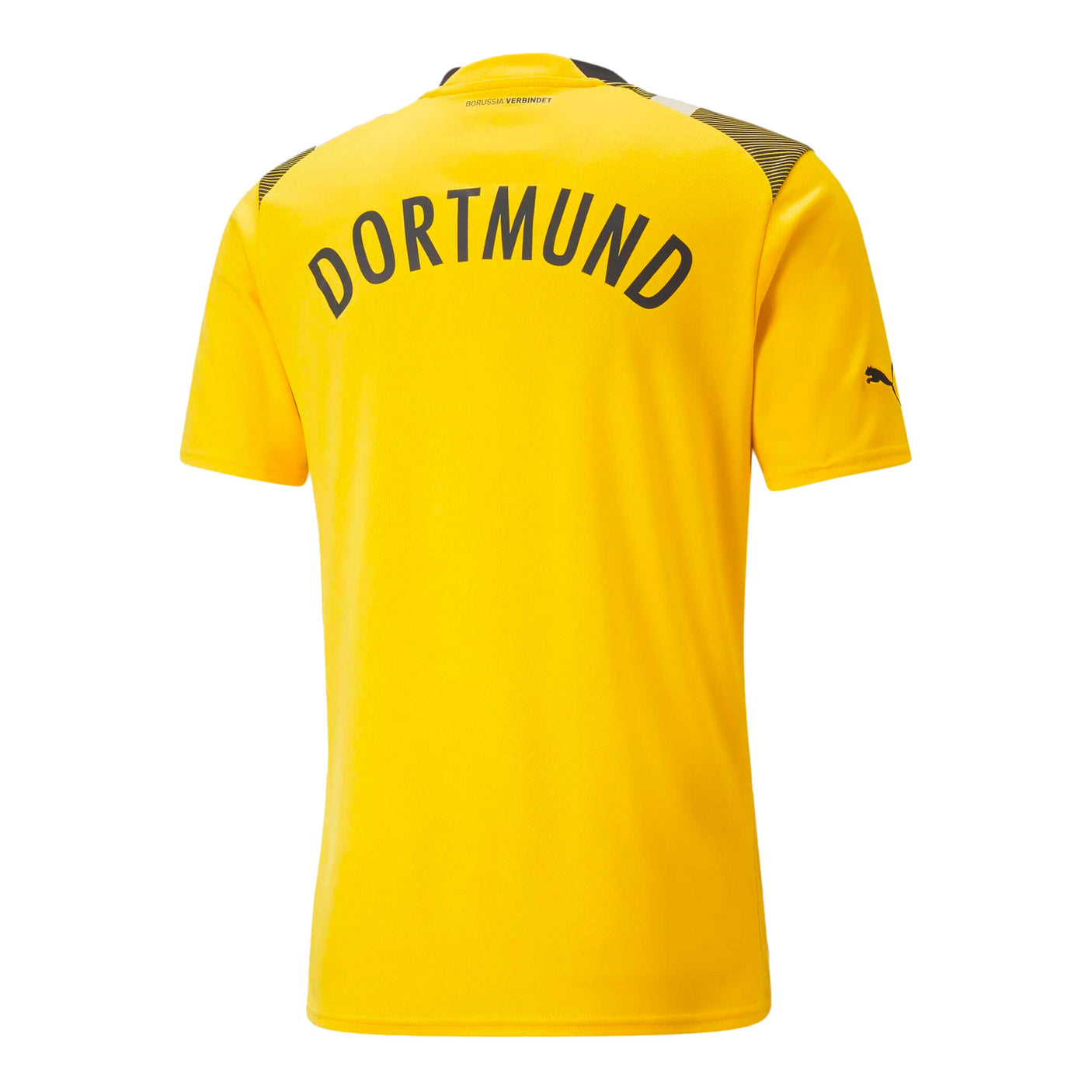 PUMA Men's Borussia Dortmund 2022/23 Cup Jersey Cyber Yellow Back