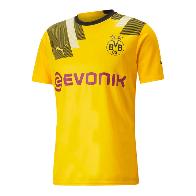 PUMA Men's Borussia Dortmund 2022/23 Cup Jersey Cyber Yellow Front
