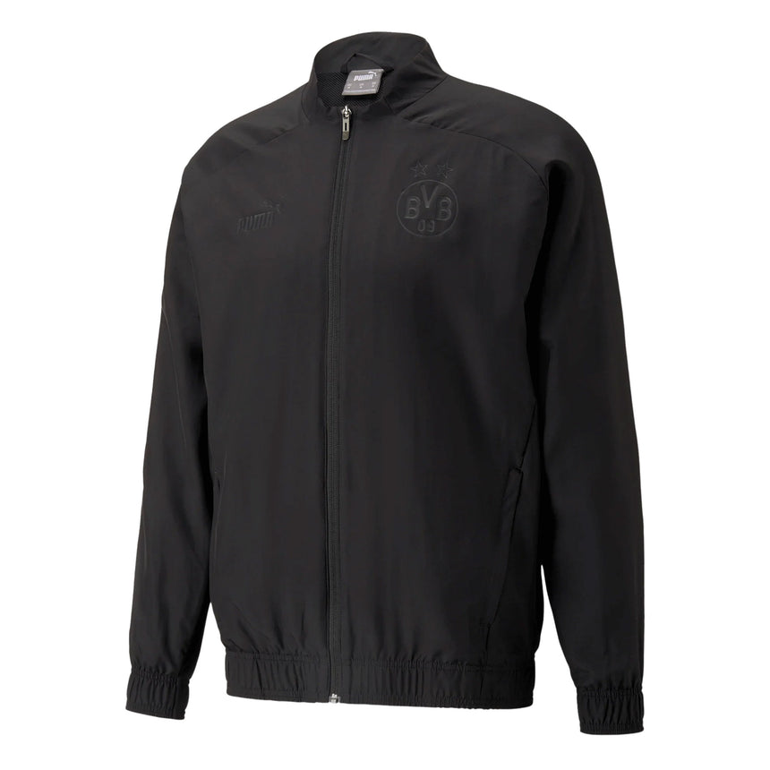 PUMA Men's Borussia Dortmund 2023/24 Pre-Match Jacket Black Front