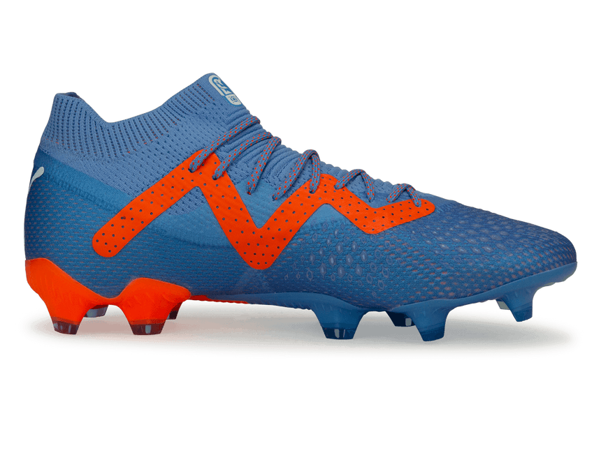 PUMA Men's Future Ultimate FG/AG Blue/Ultra Orange Side