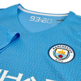 PUMA Men's Manchester City 2021/22 Authentic Home Jersey Blue/White Crest Zoomed