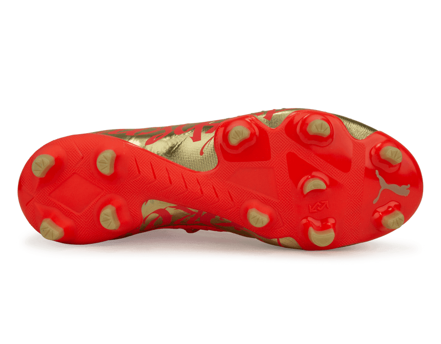 PUMA Men's Neymar Jr Future 2.4 FG/AG Fiery Coral Gold Sole