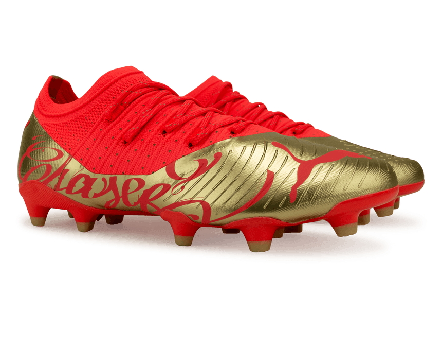 PUMA Men's Neymar Jr Future 2.4 FG/AG Fiery Coral Gold Together
