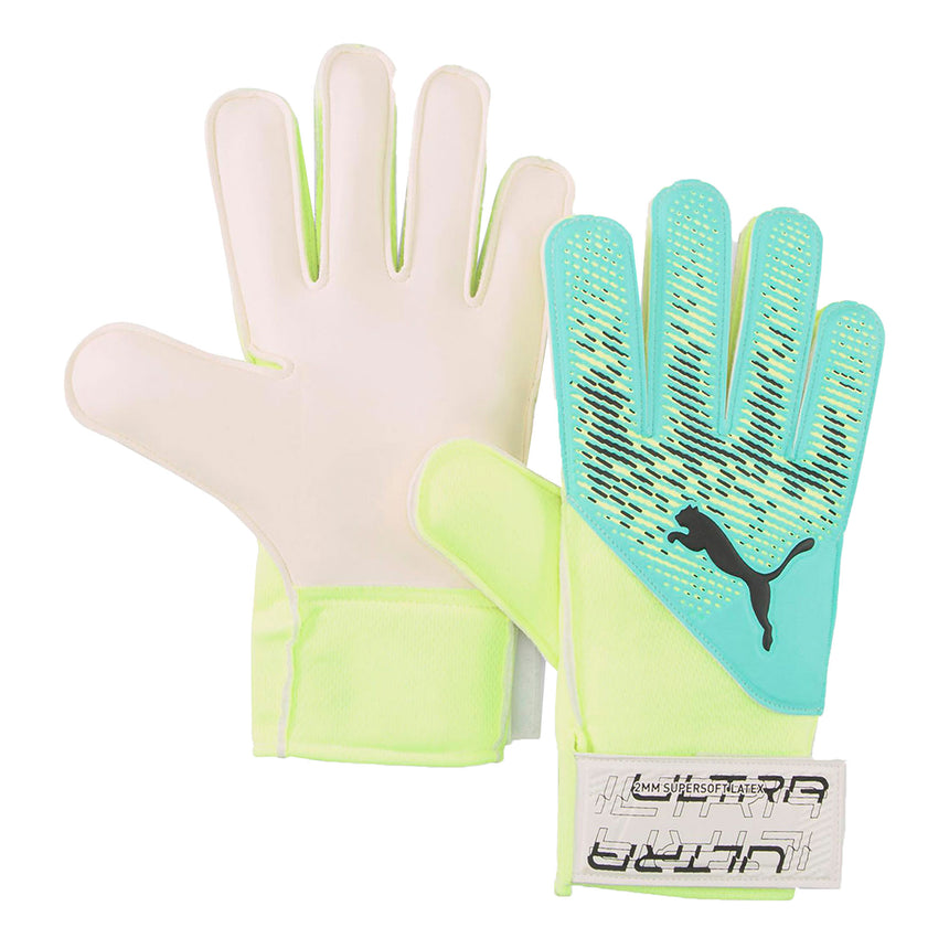 PUMA Men's Ultra Grip 4 RC Goalkeeper Gloves Pepper Mint/Yellow Both